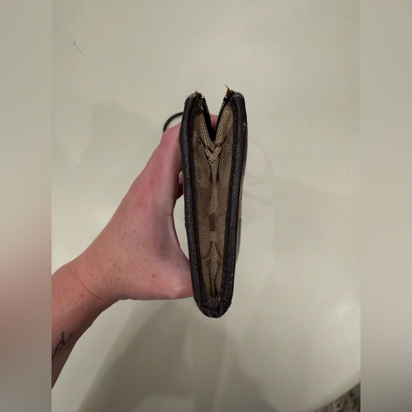 Coach Brown and Black monogram Wristlet Wallet - Picture 5 of 8
